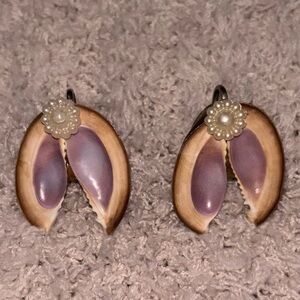 Elegant Shell Clip on Earrings